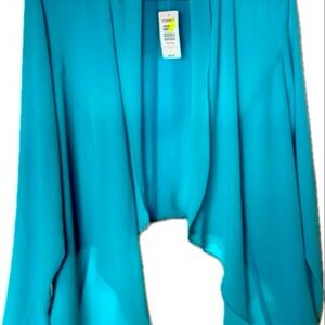 NWT TORRID SZ 1x Turquoise crop drop front blazer